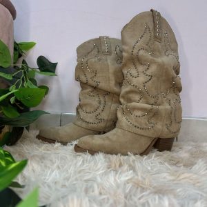 camperos beige in camoscio donna